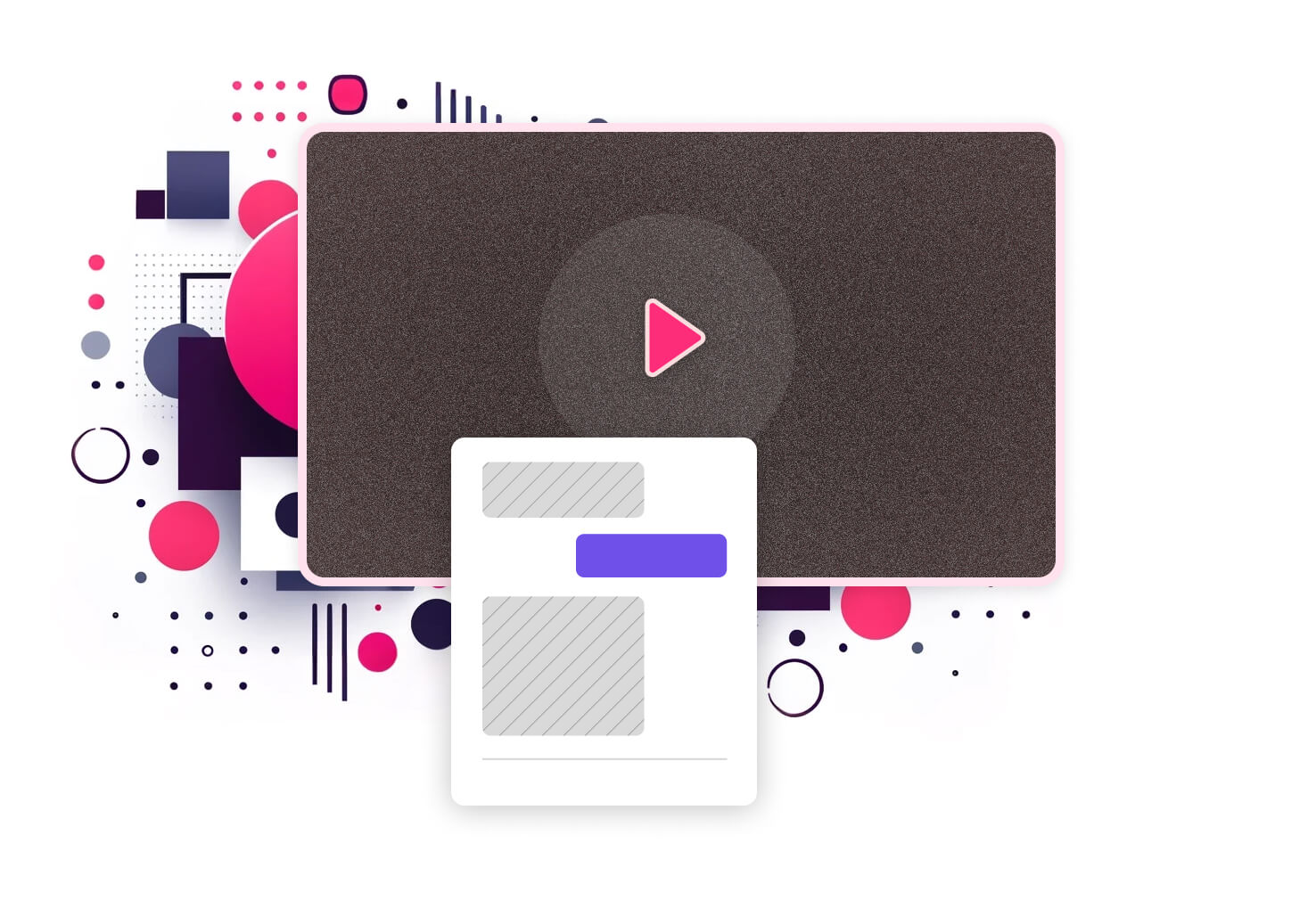 an illustration of a video player and an AI chatbot